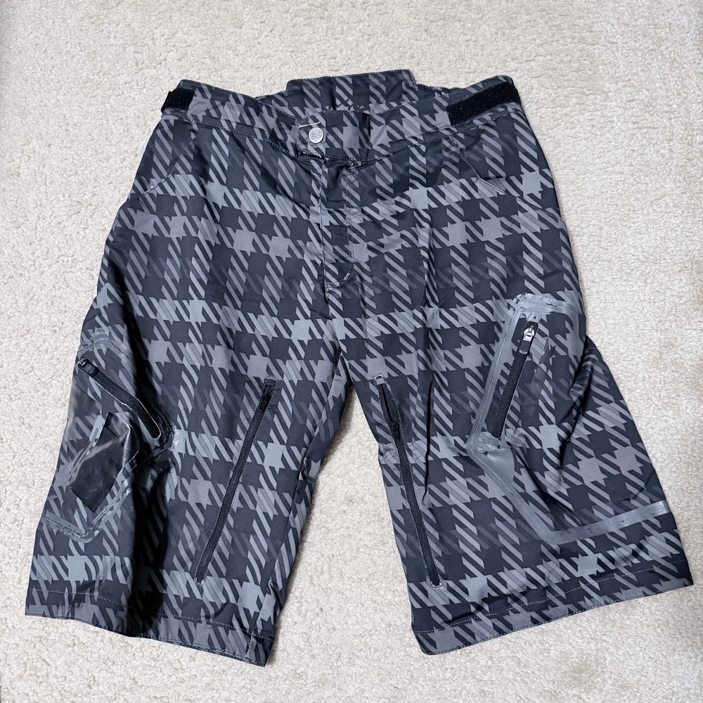 Fox Ranger Biking Shorts Mens 34 Gray Houndstooth Technical BMX Cycling